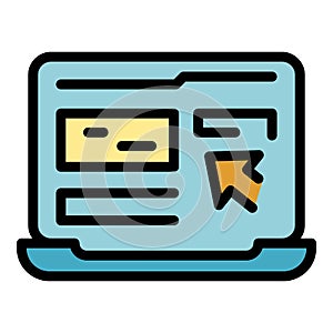 Computer interaction icon color outline vector