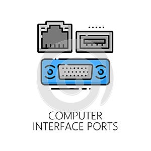 Computer interfaces software color line icon