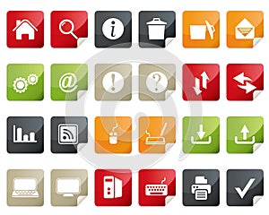 Computer and Internet Icon Set. Tag and Label Styl