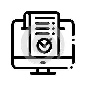 Computer Internet Payment Vector Thin Line Icon