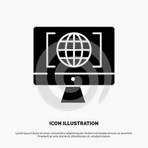 Computer, Internet, World, Big Think solid Glyph Icon vector