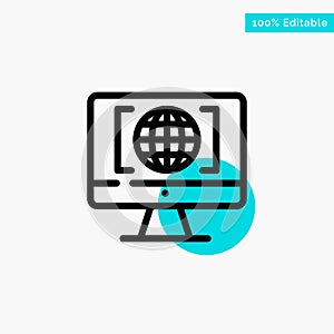 Computer, Internet, World, Big Think turquoise highlight circle point Vector icon