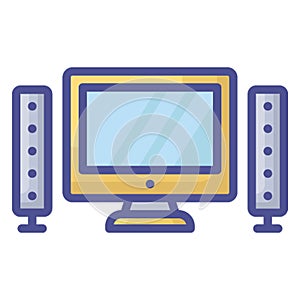 Computer Isolated Vector Icon fully editable