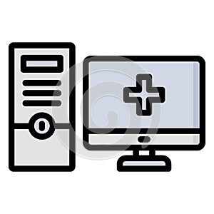 Computer Isolated Vector icon which can be easily modified or edit
