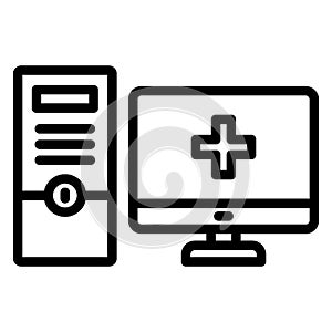 Computer Isolated Vector icon which can be easily modified or edit