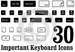 Computer key board keys and buttons of mac and windows in Vector