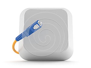Computer key with optic cable