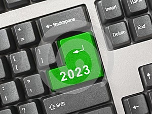 Computer keyboard with 2023 key