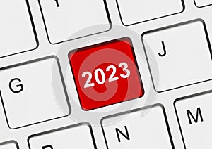 Computer keyboard with 2023 key