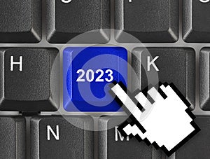 Computer keyboard with 2023 key
