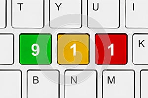 Computer keyboard with 911 key