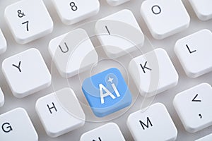 Computer keyboard with Artificial Intelligence button.