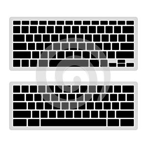 Computer Keyboard Blank Template Set. Vector