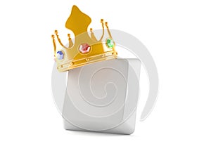 Computer keyboard button with golden crown