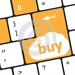 Computer keyboard buy now icon - business concept