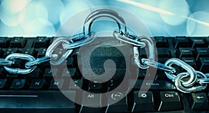 Hacker hacking computer, cyber attack security control