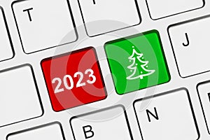 Computer keyboard with Christmas keys