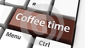 Computer keyboard coffee time