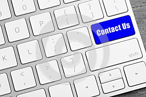 Computer keyboard with CONTACT US button