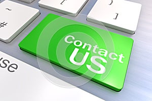 Computer keyboard with a Contact us Concept