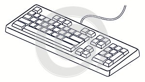 Computer Keyboard Device, Technology and Typing Vector, vector design Generative AI