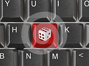 Computer keyboard with dice key