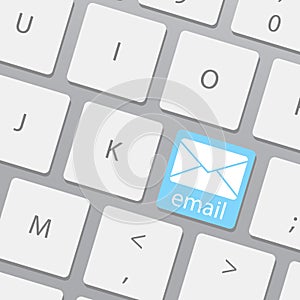 Computer keyboard with e-mail key. Send Email Button on Keyboard. Email concepts, with message on computer keyboard.