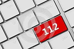 Computer keyboard with emergency number 112