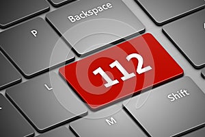 Computer keyboard with emergency number 112