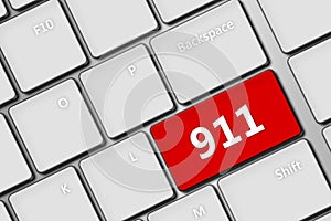 Computer keyboard with emergency number 911