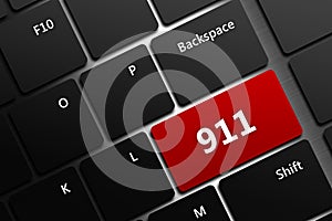 Computer keyboard with emergency number 911