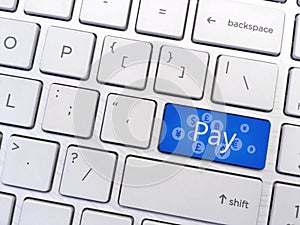 Computer keyboard enter button with Payment and symbol