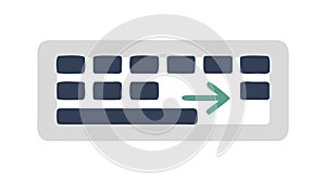 Computer Keyboard with Enter Key Highlighted, vector design Generative AI