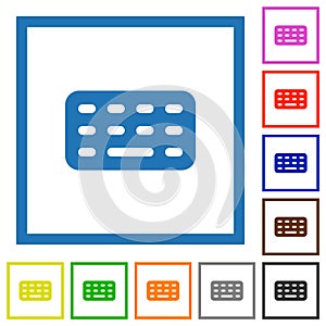 Computer keyboard flat framed icons