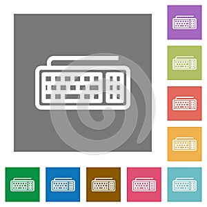 Computer keyboard square flat icons