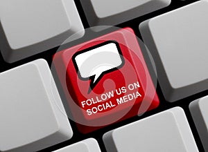 Computer Keyboard: Follow us on Social Media