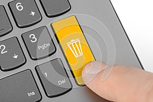 Computer keyboard with garbage key