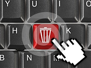 Computer keyboard with garbage key