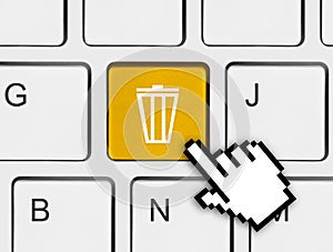 Computer keyboard with garbage key