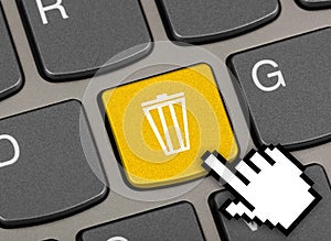 Computer keyboard with garbage key