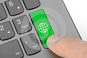 Computer keyboard with Globe key