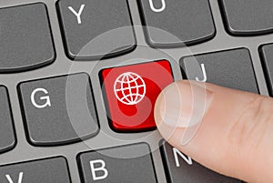 Computer keyboard with Globe key