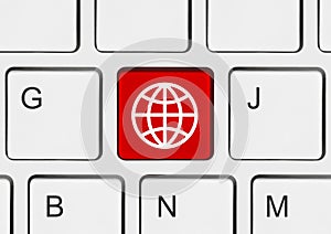 Computer keyboard with Globe key