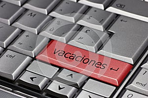 Computer Keyboard with Vacaciones photo