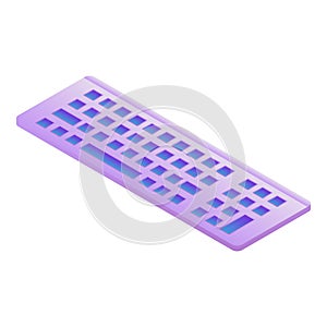 Computer keyboard icon, isometric style