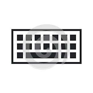 Computer keyboard icon, modern minimal flat design style, vector illustration