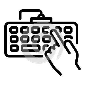 Computer keyboard icon, outline style