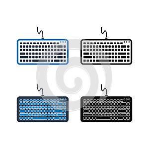 Computer Keyboard Icon Set.