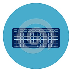 Computer Keyboard Icon Web Button On Round Blue Background