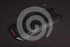 Computer keyboard isolated on black background
